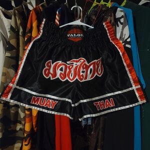 Valor Black and Red Muay Thai Shorts